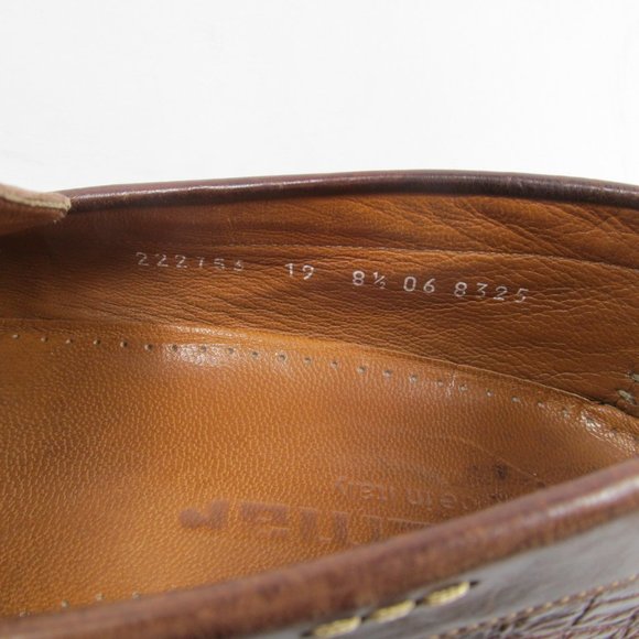 Stemar Mens Brown Leather Moc Toe Driving Penny Loafers Size US 8 1/2 - Picture 6 of 14